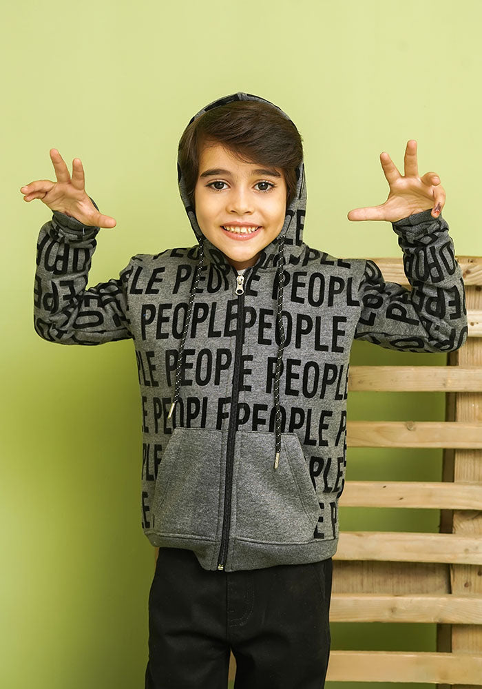 Fleece Printed Hoodie - Wear Ochre