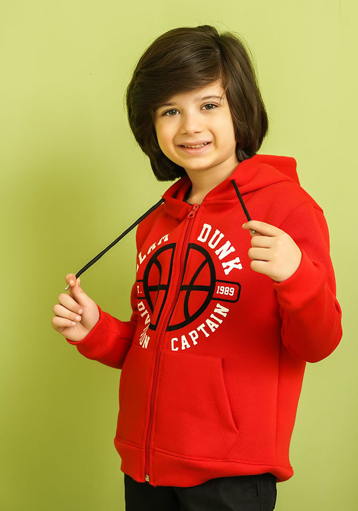 Fleece Printed Hoodie - Wear Ochre