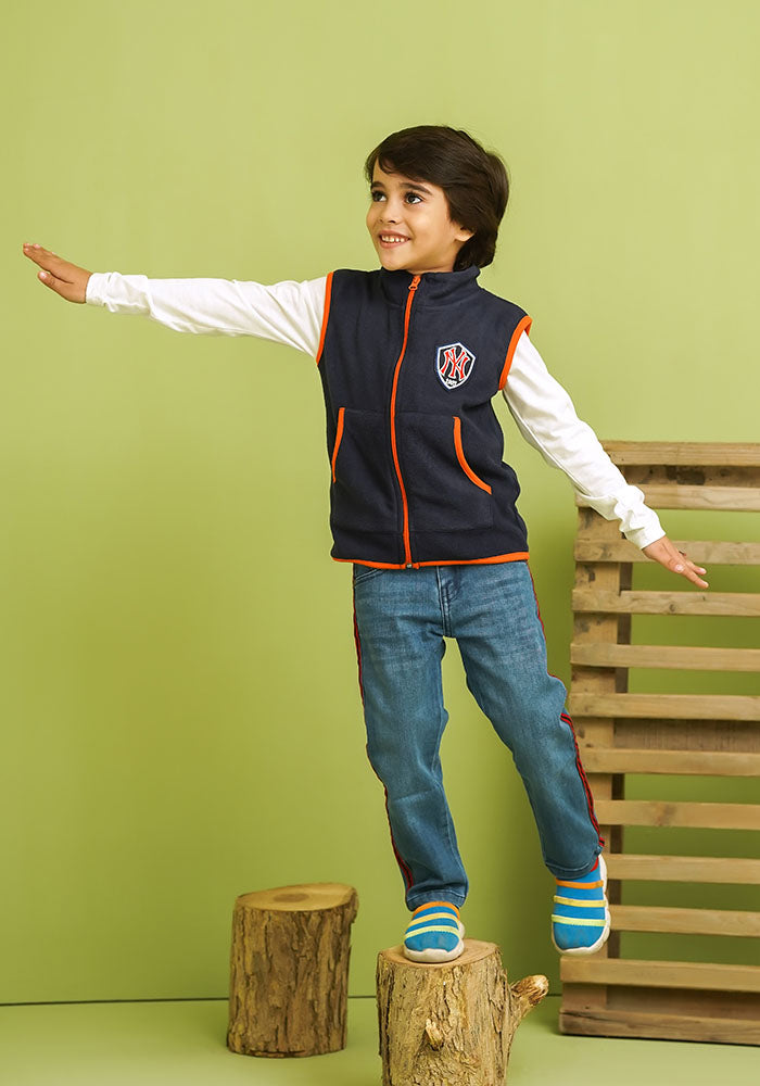 Polar Fleece Sleeveless Jacket - Wear Ochre