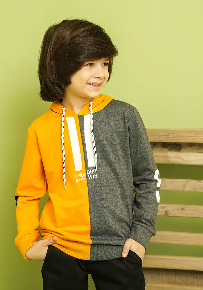 Terry Printed Hoodie - Wear Ochre