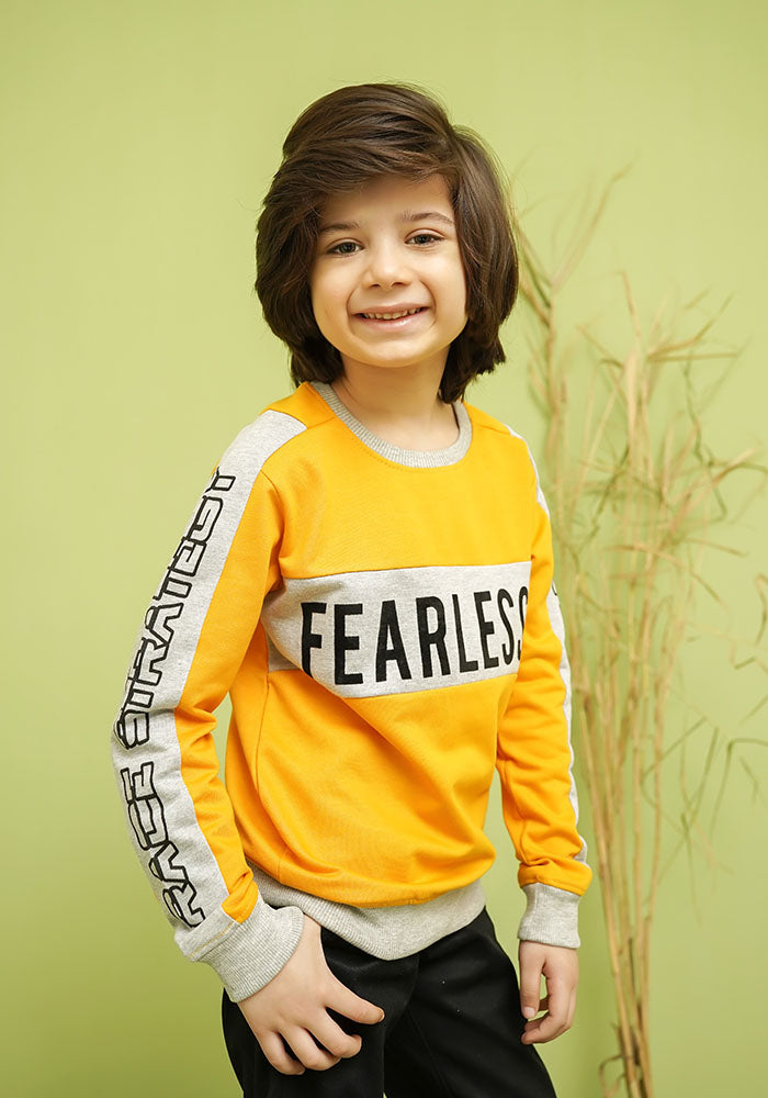 Terry Printed Sweatshirt - Wear Ochre