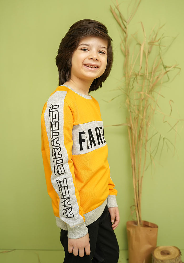 Terry Printed Sweatshirt - Wear Ochre
