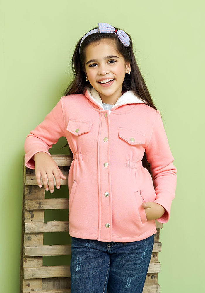Fleece Hooded Coat - Wear Ochre
