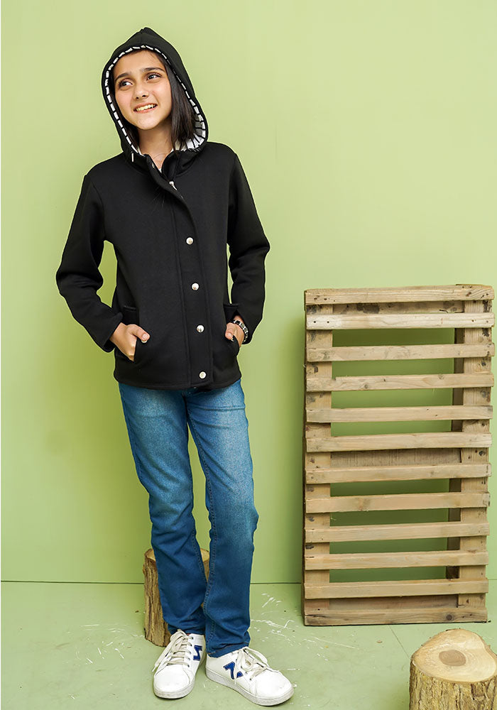 Fleece Hooded Coat - Wear Ochre