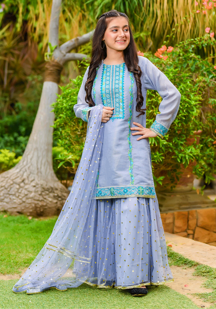 Missouri Embroidered 3 Pc Suit - Wear Ochre