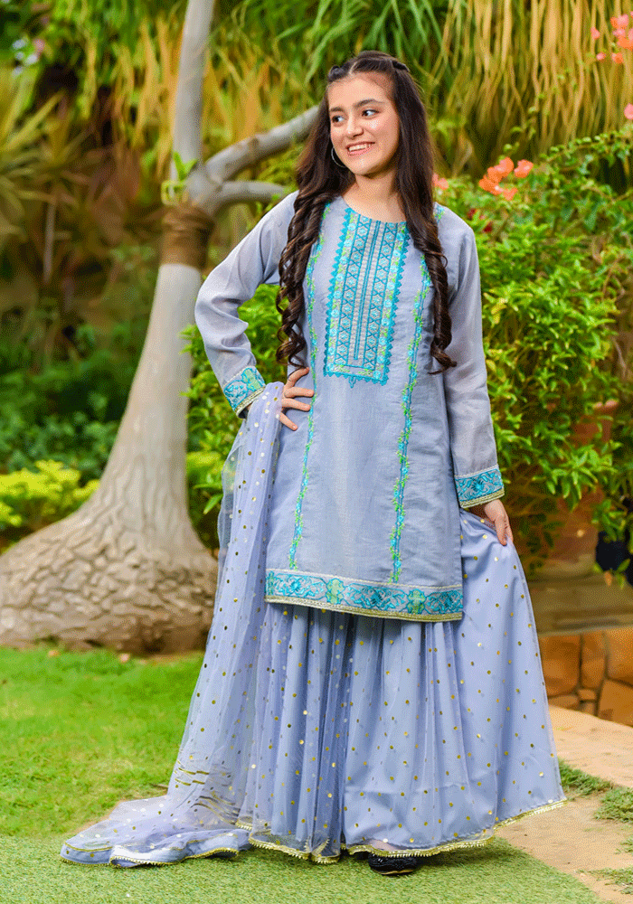 Missouri Embroidered 3 Pc Suit - Wear Ochre