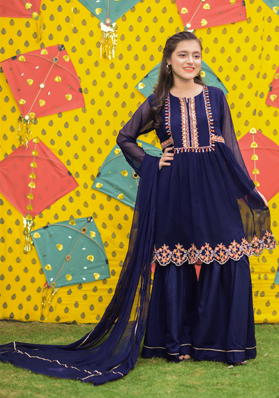 Chiffon Embroidered 3 Pc Suit