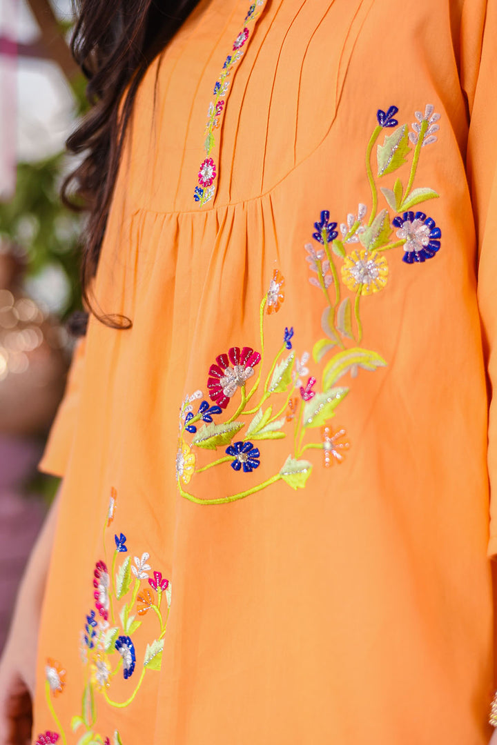 Cotton Embroidered 3 Pc Suit - Wear Ochre