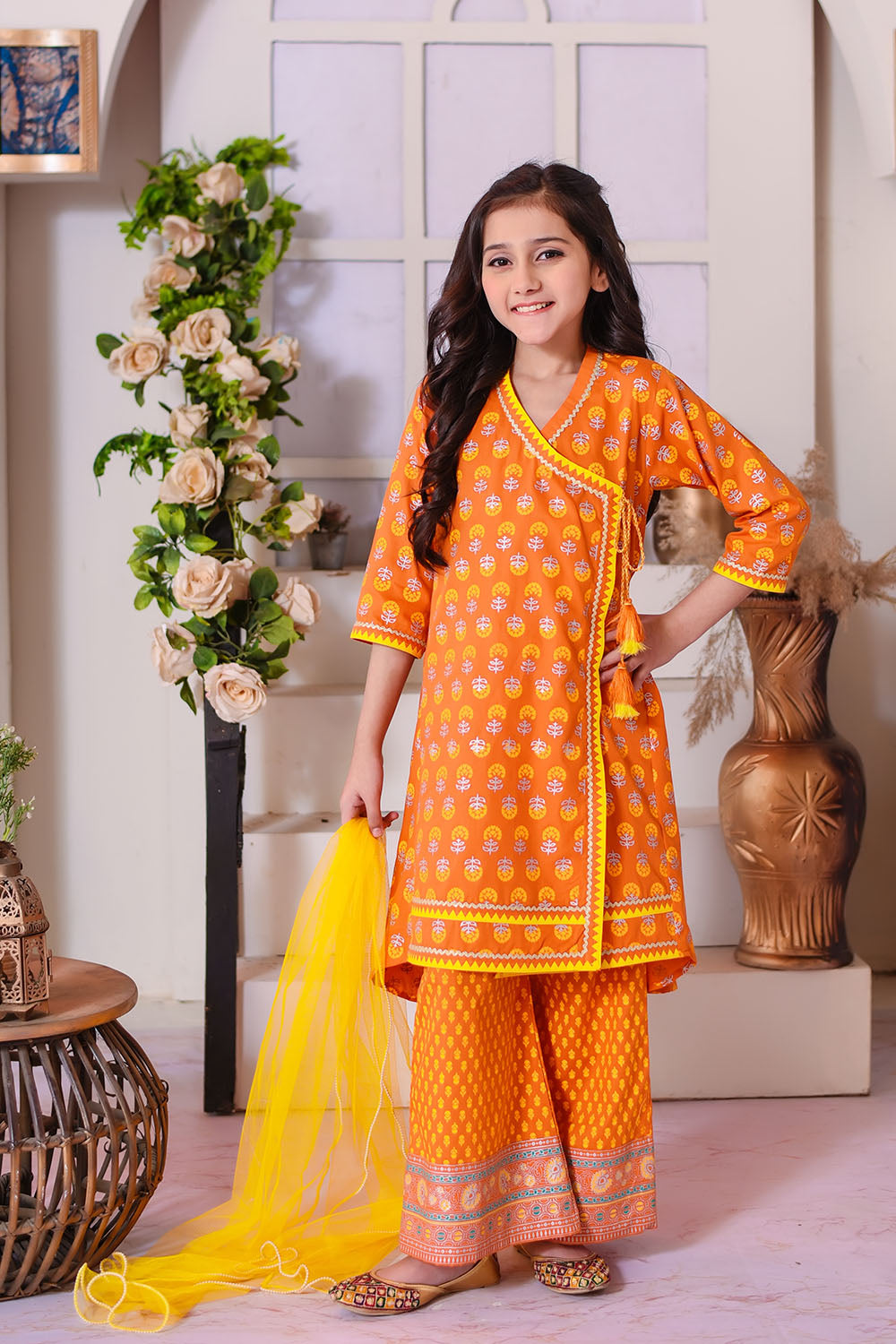 Cotton Printed 3 Pc Suit - Wear Ochre