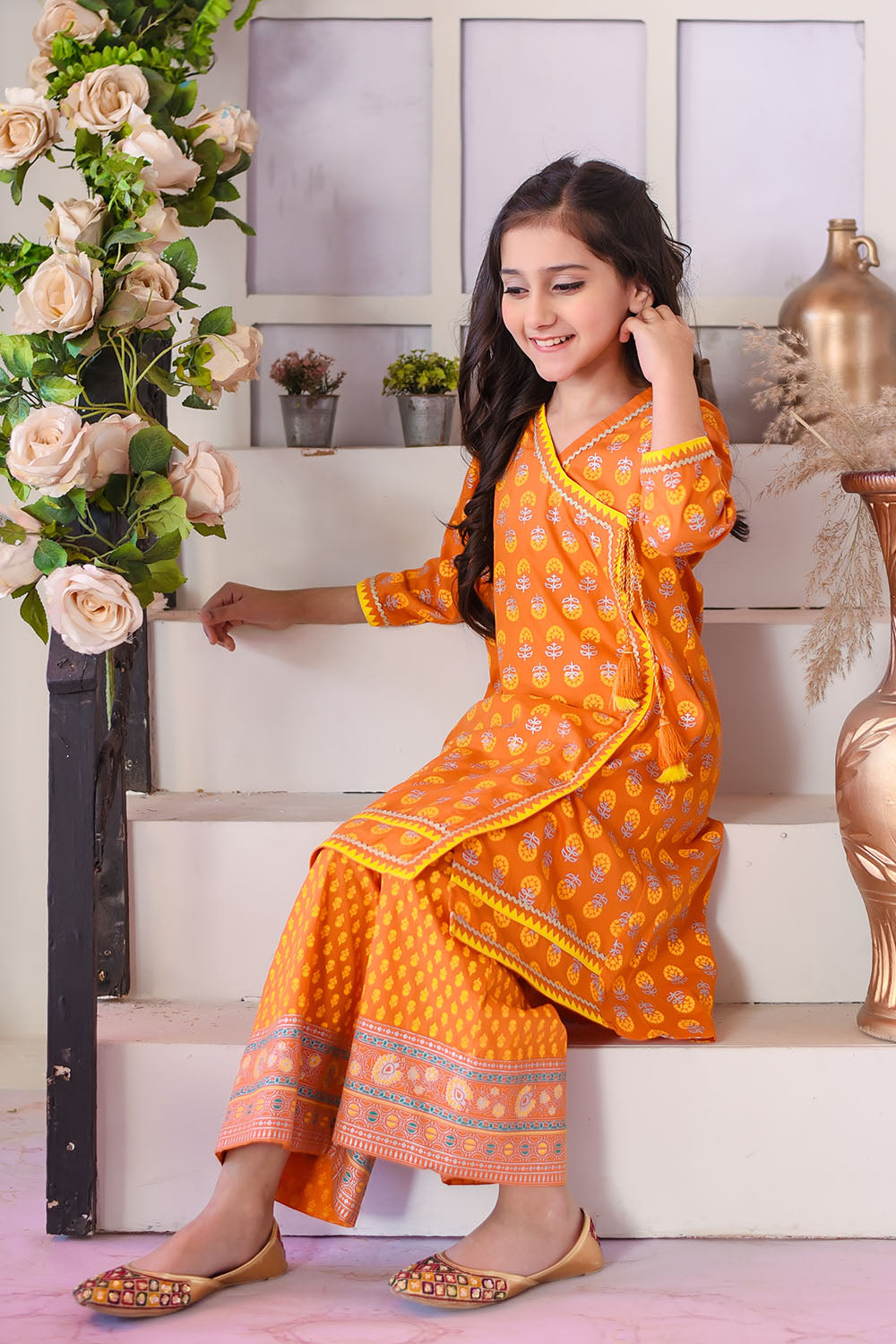 Cotton Printed 3 Pc Suit - Wear Ochre