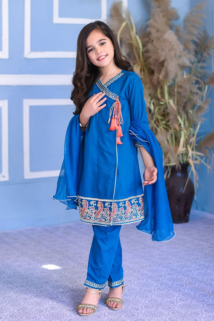 Cotton Embroidered 3 Pc Suit - Wear Ochre