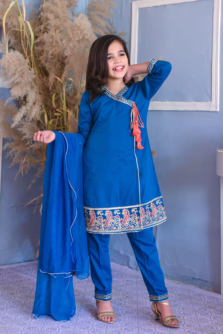 Cotton Embroidered 3 Pc Suit - Wear Ochre