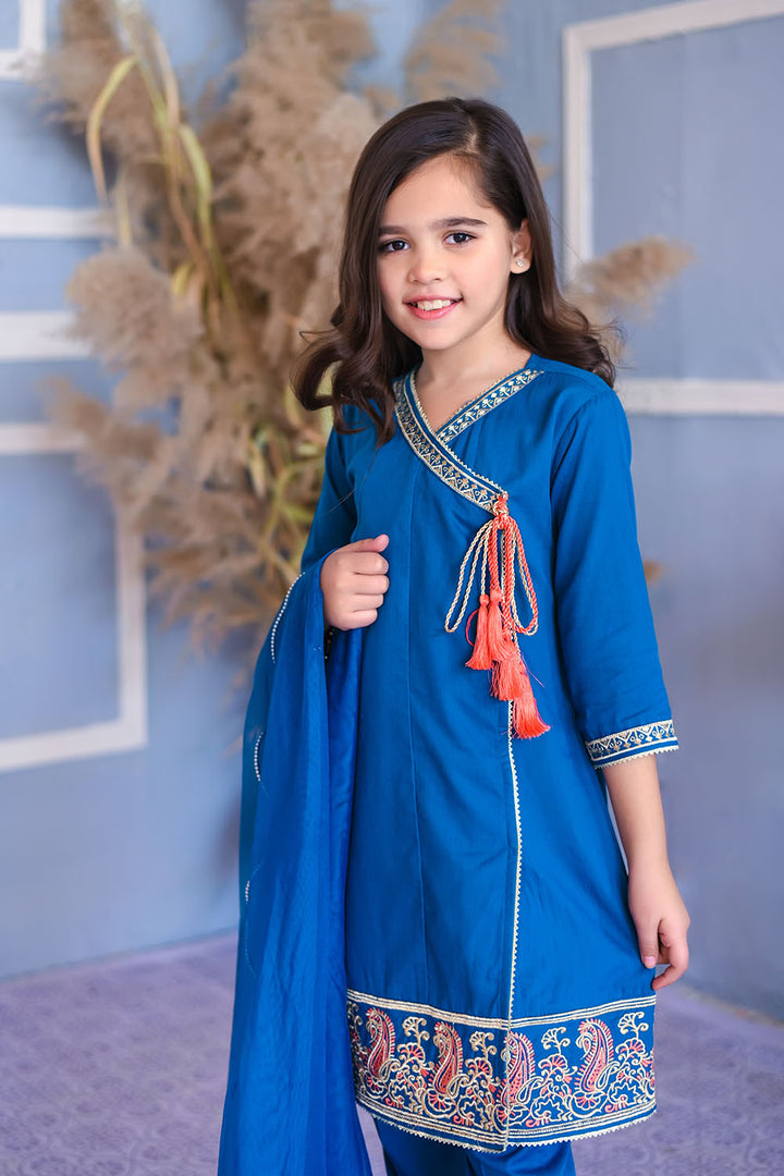 Cotton Embroidered 3 Pc Suit - Wear Ochre