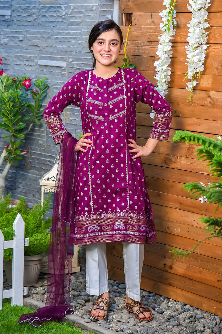 Cotton Printed 3 Pc Suit - Wear Ochre