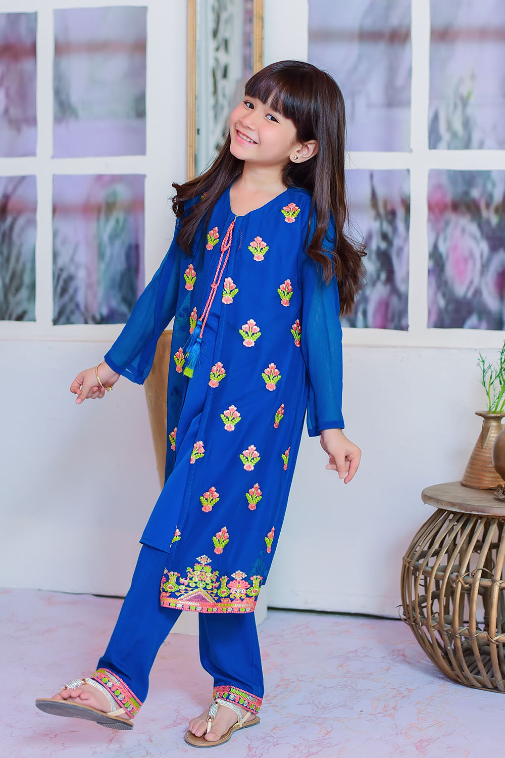 Chiffon Embroidered 3 Pc Suit - Wear Ochre