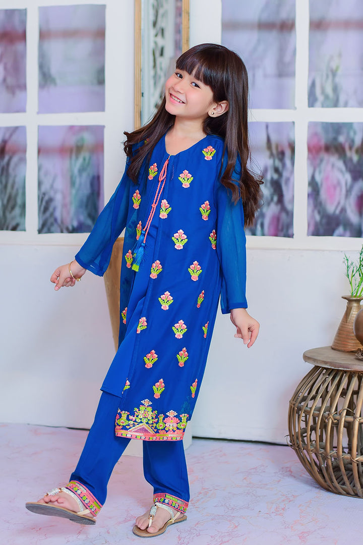 Chiffon Embroidered 3 Pc Suit - Wear Ochre