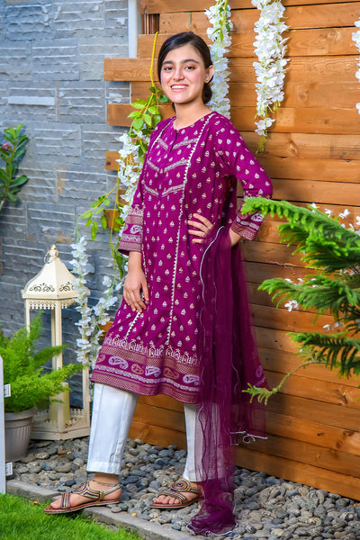 Cotton Printed 3 Pc Suit