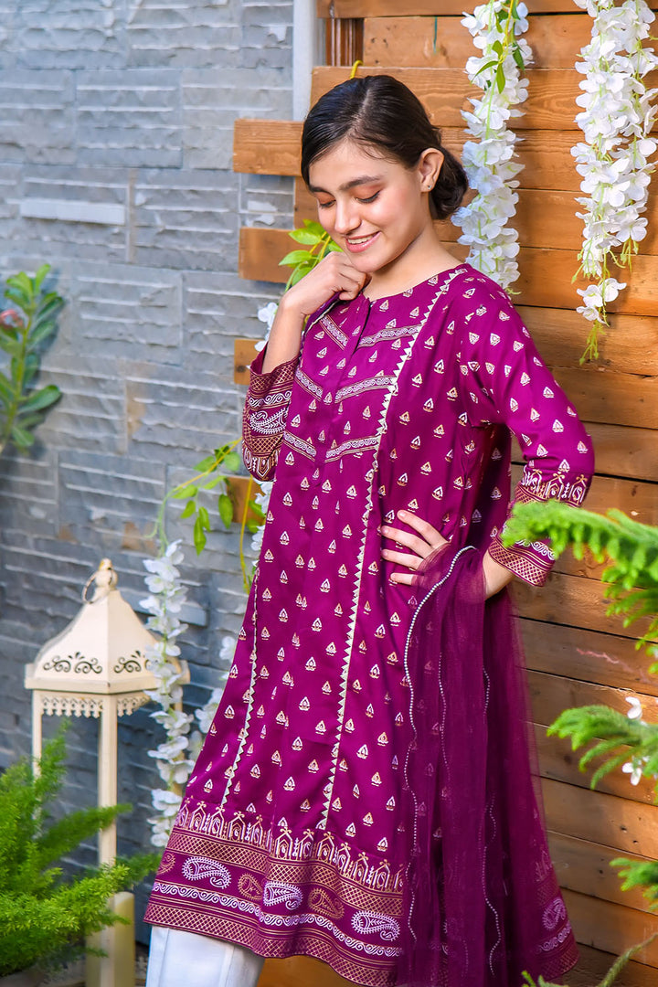 Cotton Printed 3 Pc Suit - Wear Ochre