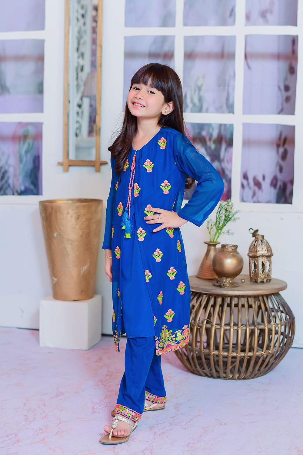 Chiffon Embroidered 3 Pc Suit - Wear Ochre