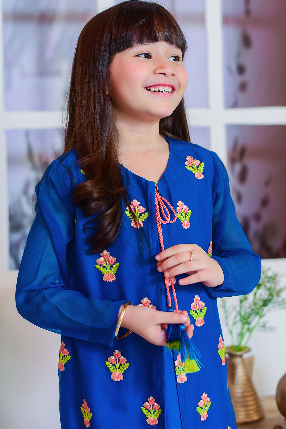 Chiffon Embroidered 3 Pc Suit - Wear Ochre