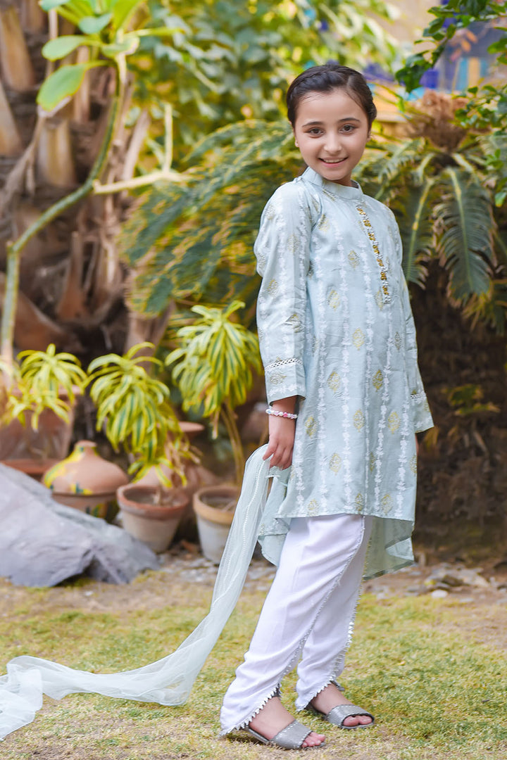 Cotton Silk Printed 3 Pc Suit - Wear Ochre