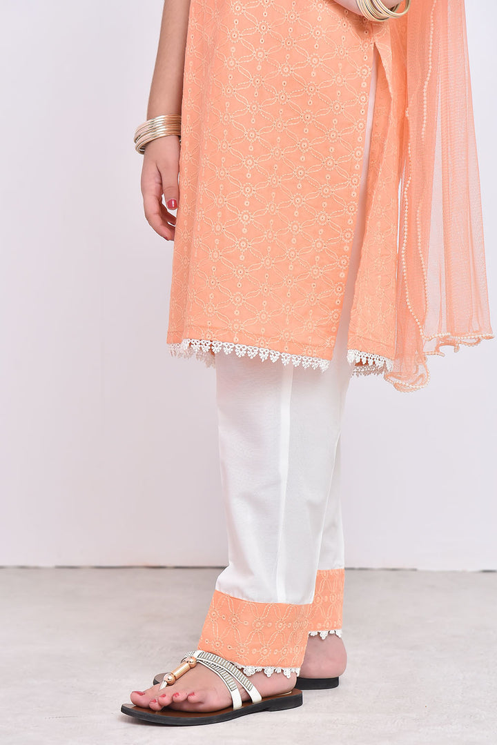 Chikan Kari 3 Pc Suit - Wear Ochre