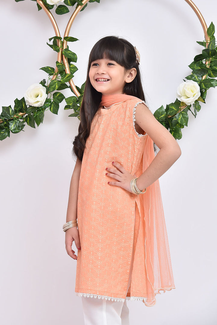 Chikan Kari 3 Pc Suit - Wear Ochre
