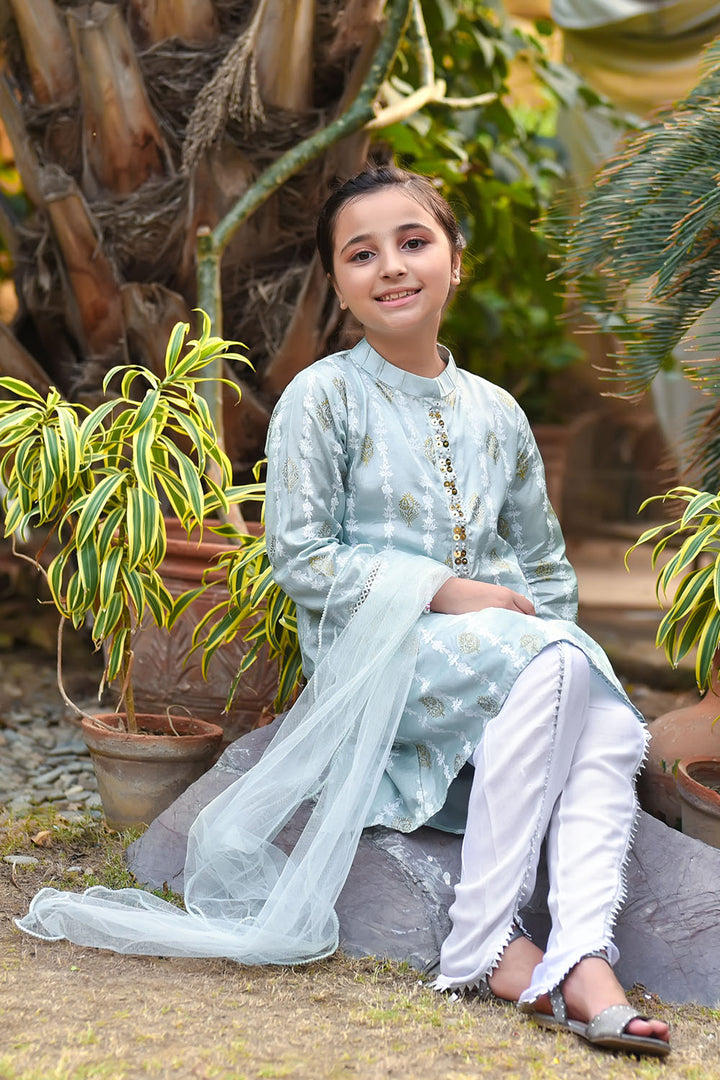 Cotton Silk Printed 3 Pc Suit - Wear Ochre