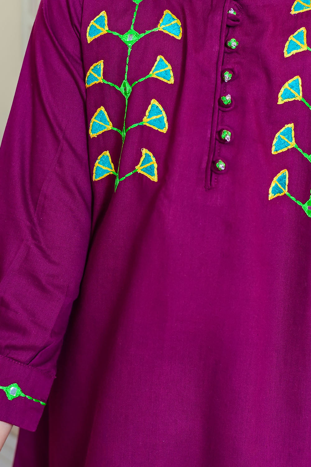 Cotton Embroidered 3 Pc Suit - Wear Ochre
