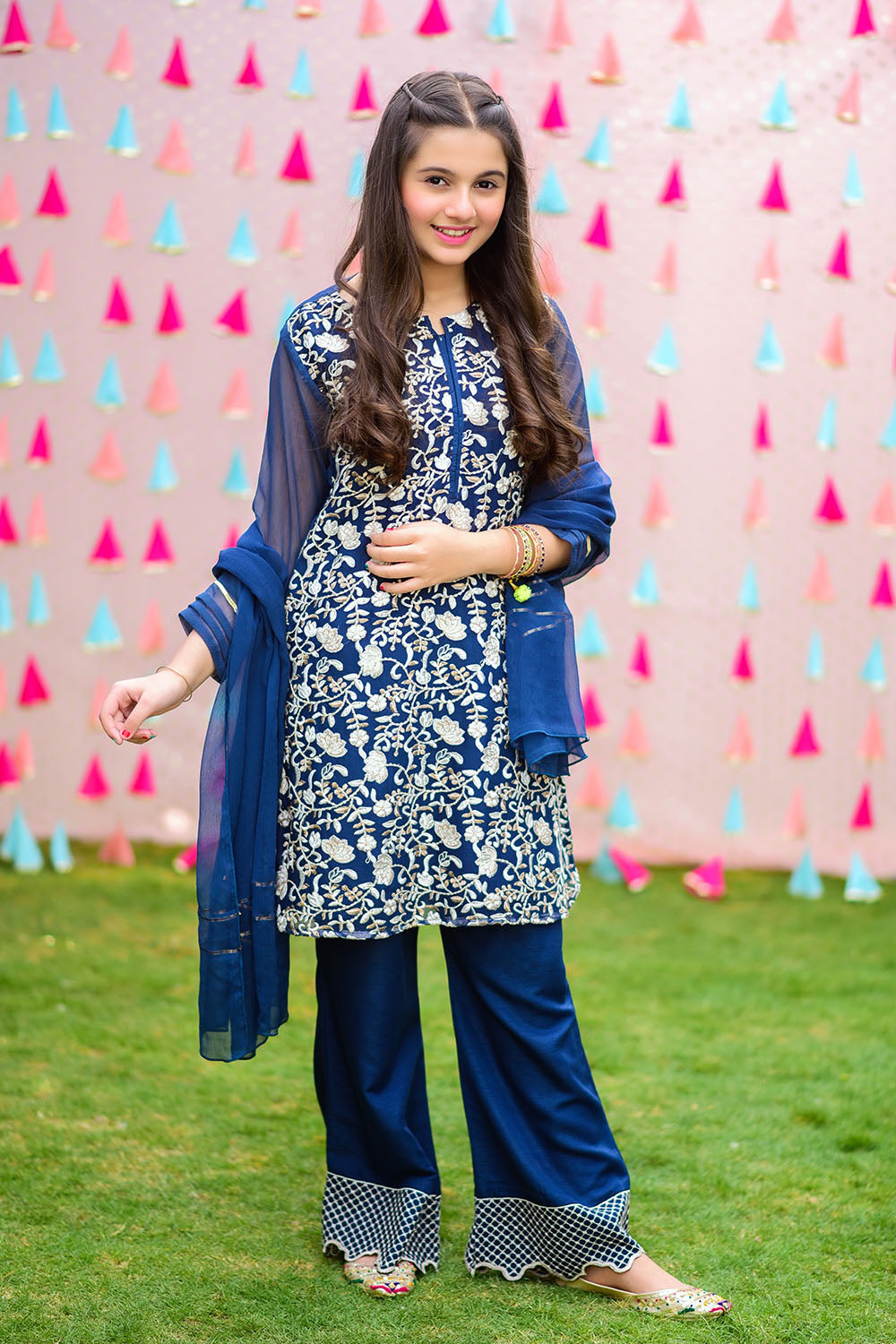 Chiffon Embroidered 3 Pc Suit - Wear Ochre