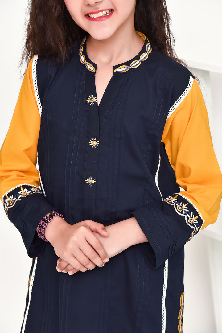 Cotton Embroidered 3 Pc Suit - Wear Ochre