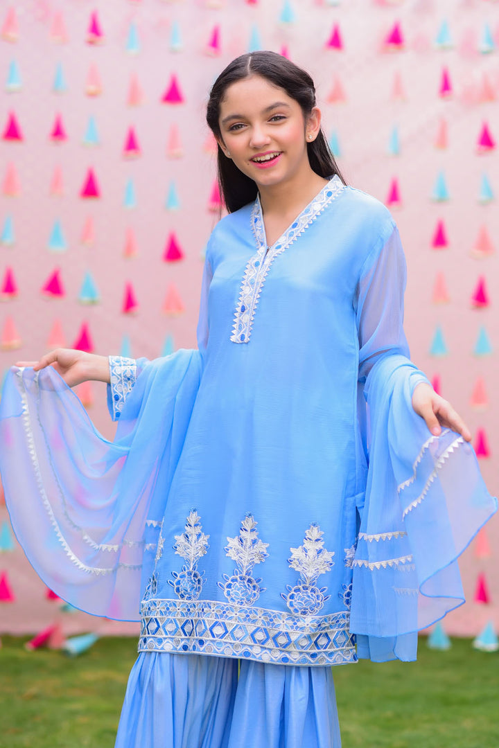 Chiffon Embroidered 3 Pc Suit - Wear Ochre
