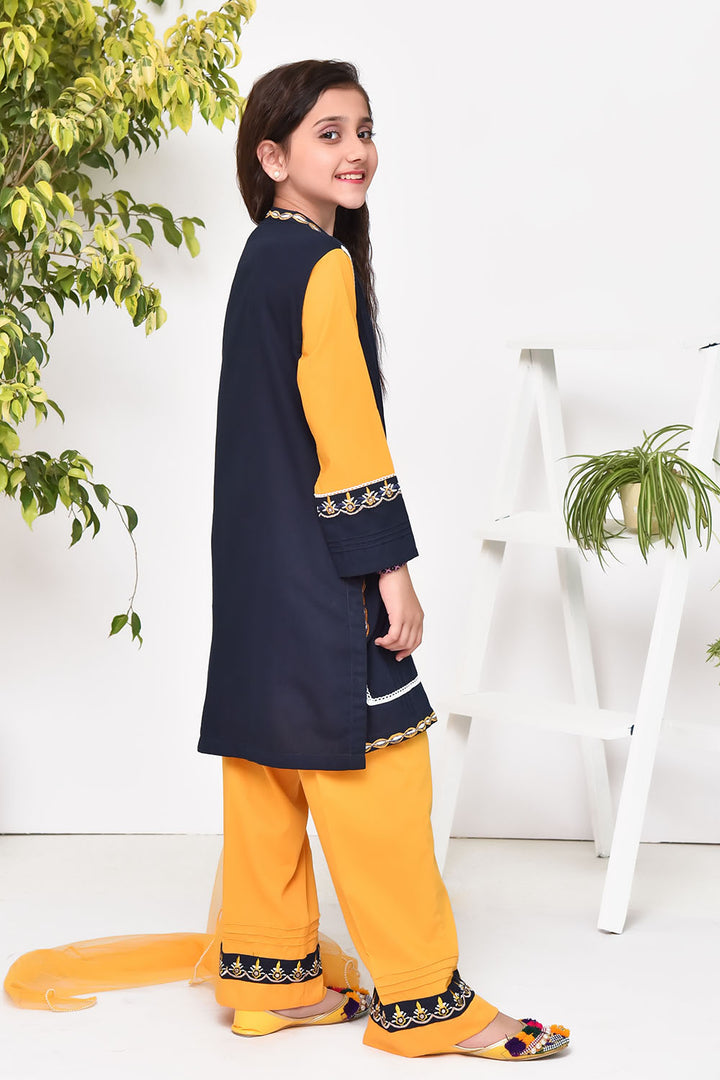 Cotton Embroidered 3 Pc Suit - Wear Ochre