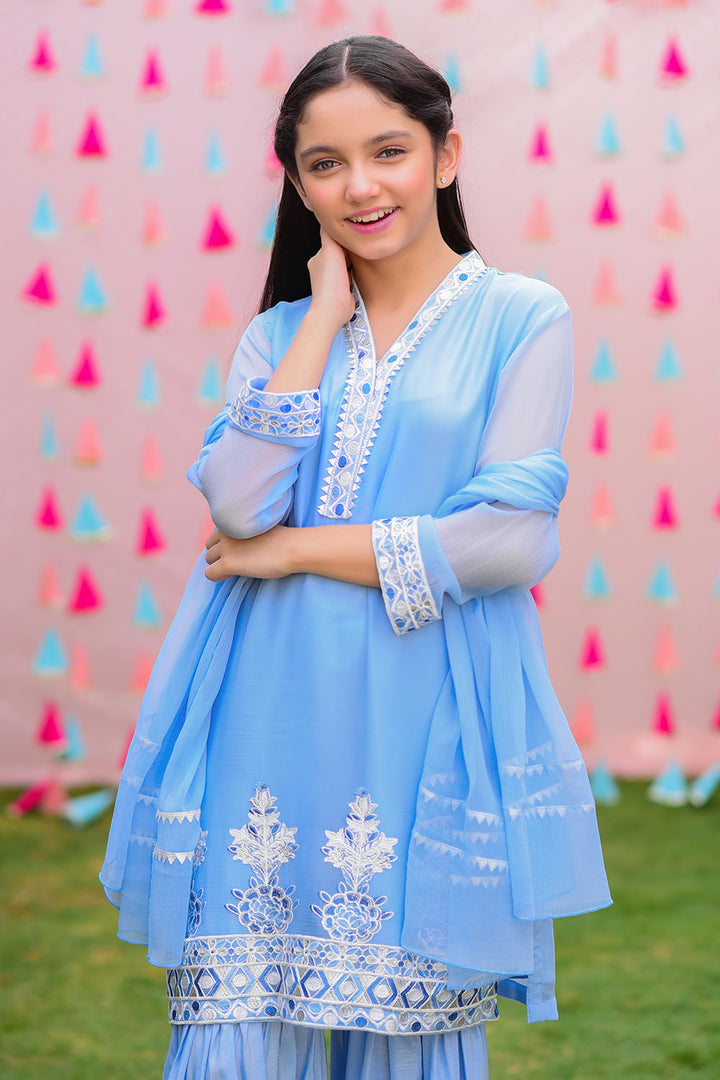 Chiffon Embroidered 3 Pc Suit - Wear Ochre