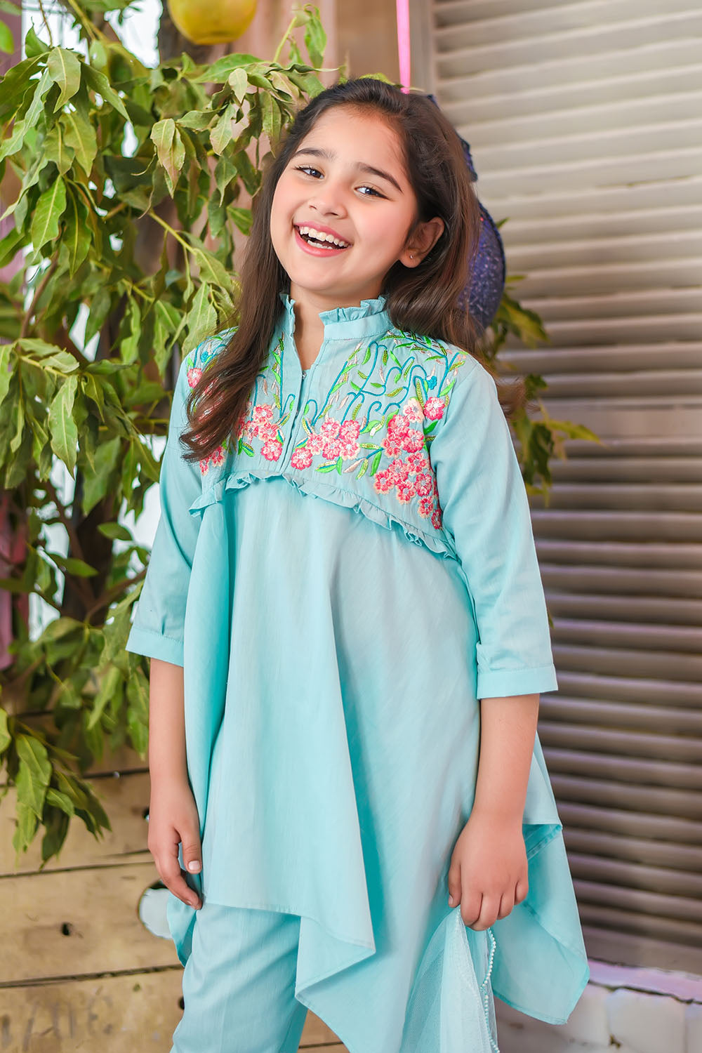 Cotton Embroidered 3 Pc Suit - Wear Ochre