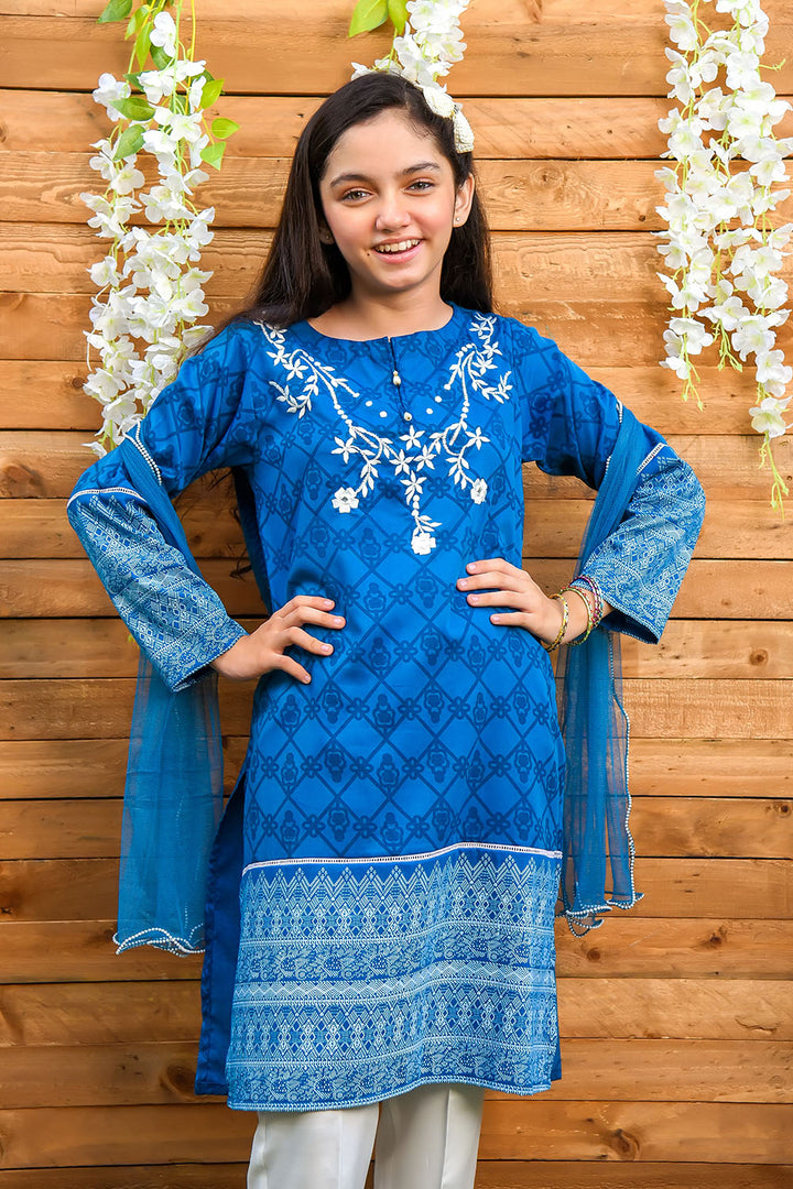 Cotton Printed 3 Pc Suit - Wear Ochre