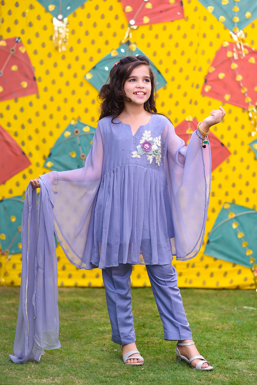 Chiffon Embroidered 3 Pc Suit - Wear Ochre