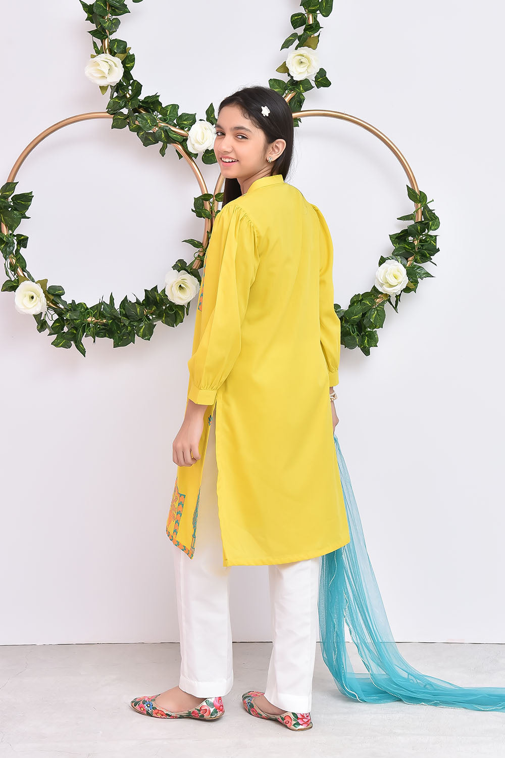 Cotton Embroidered 3 Pc Suit - Wear Ochre
