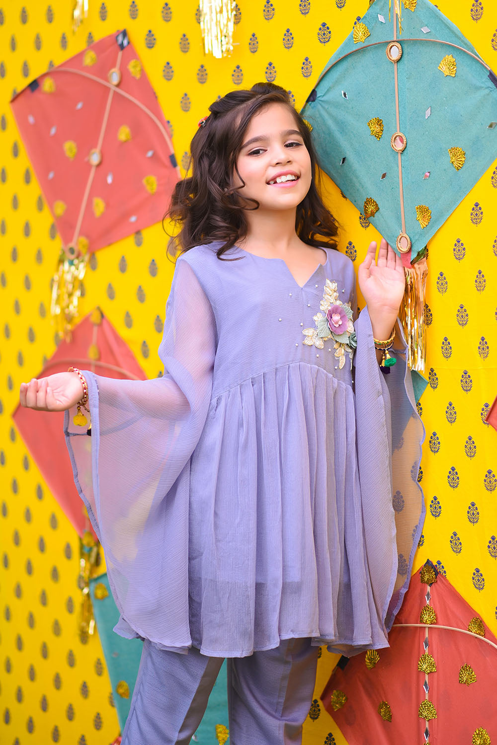 Chiffon Embroidered 3 Pc Suit - Wear Ochre