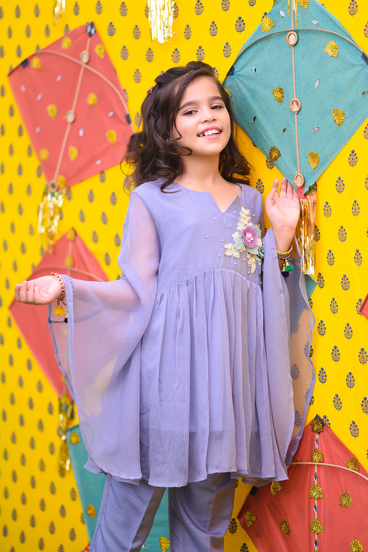 Chiffon Embroidered 3 Pc Suit - Wear Ochre