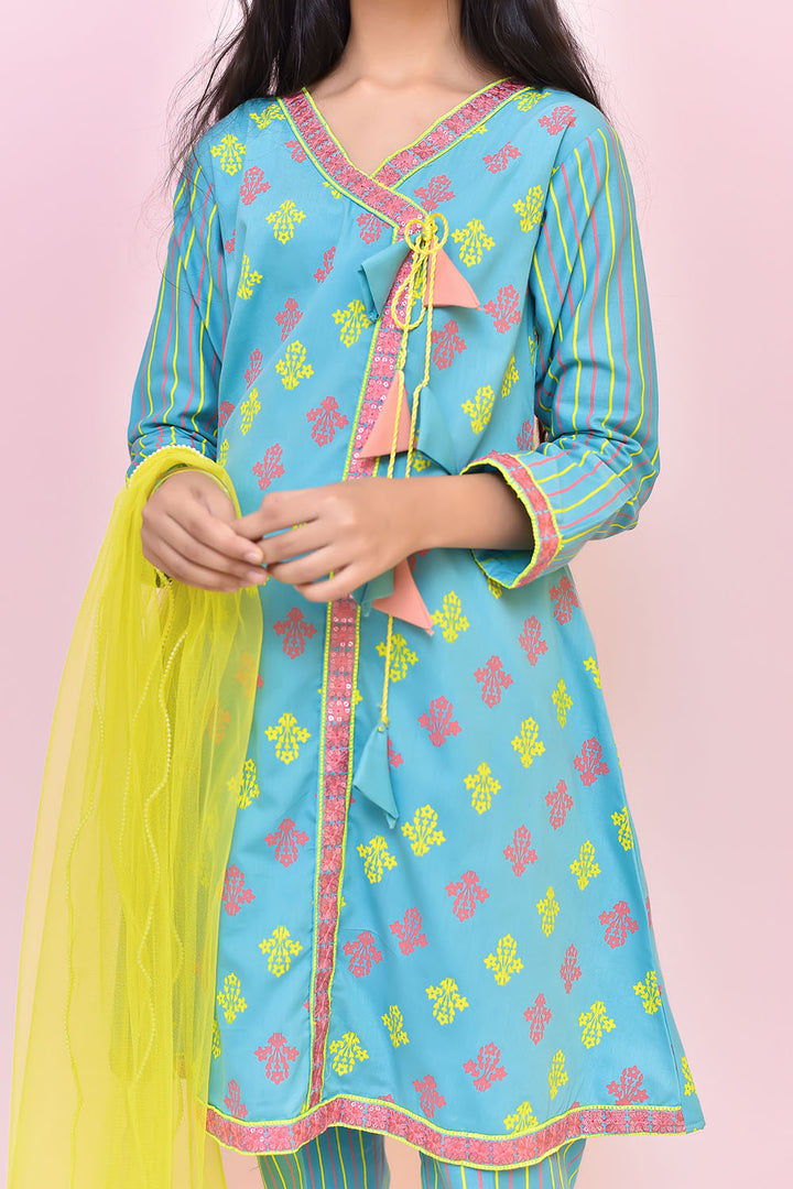 Cotton Printed 3 Pc Suit - Wear Ochre