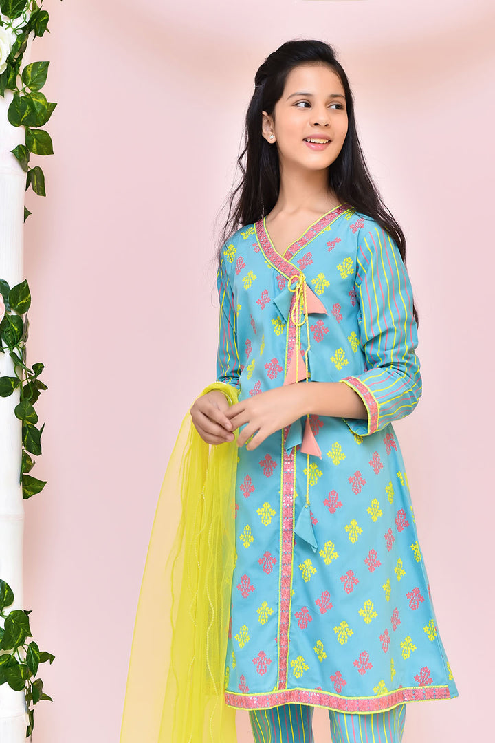 Cotton Printed 3 Pc Suit - Wear Ochre
