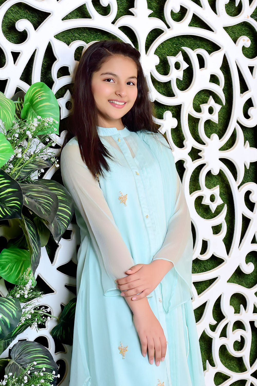 Chiffon Hand Work 3 Pc Suit - Wear Ochre
