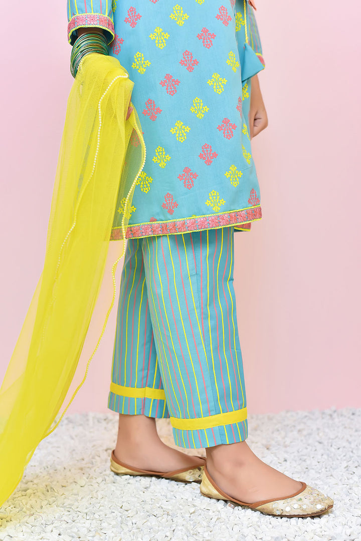 Cotton Printed 3 Pc Suit - Wear Ochre