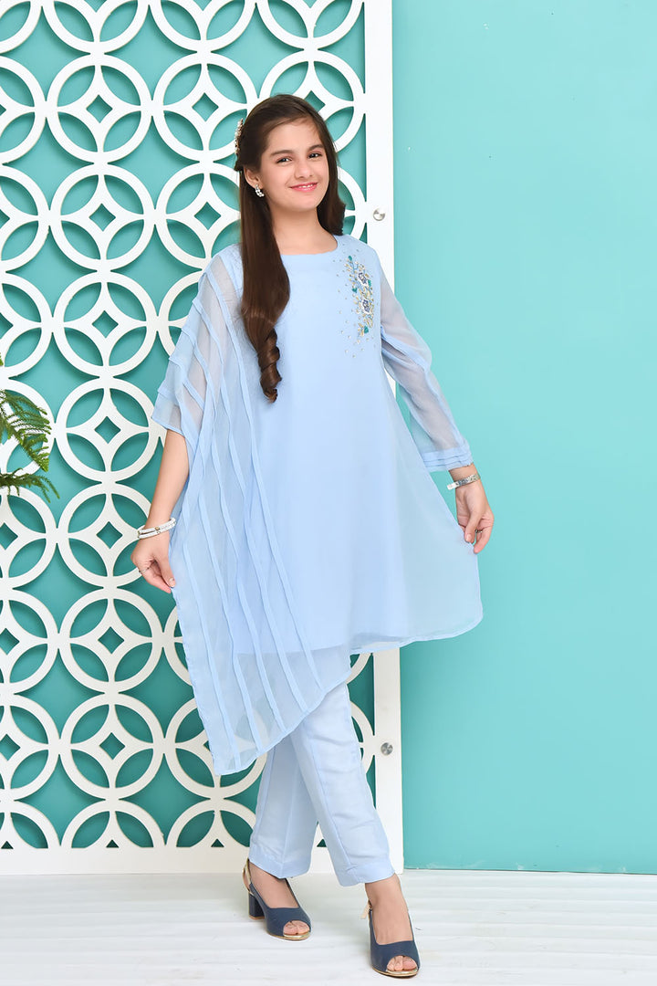 Chiffon Hand Work 2 Pc Suit - Wear Ochre