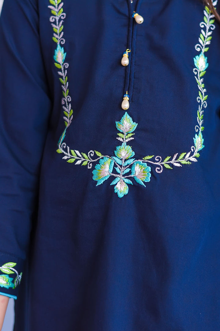 Cotton Embroidered 3 Pc Suit - Wear Ochre