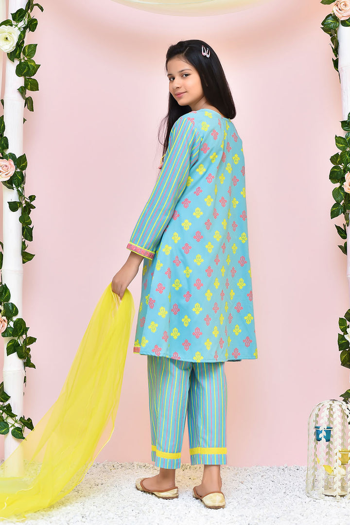 Cotton Printed 3 Pc Suit - Wear Ochre