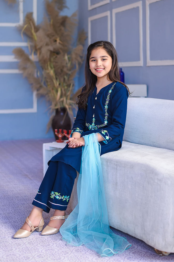 Cotton Embroidered 3 Pc Suit - Wear Ochre
