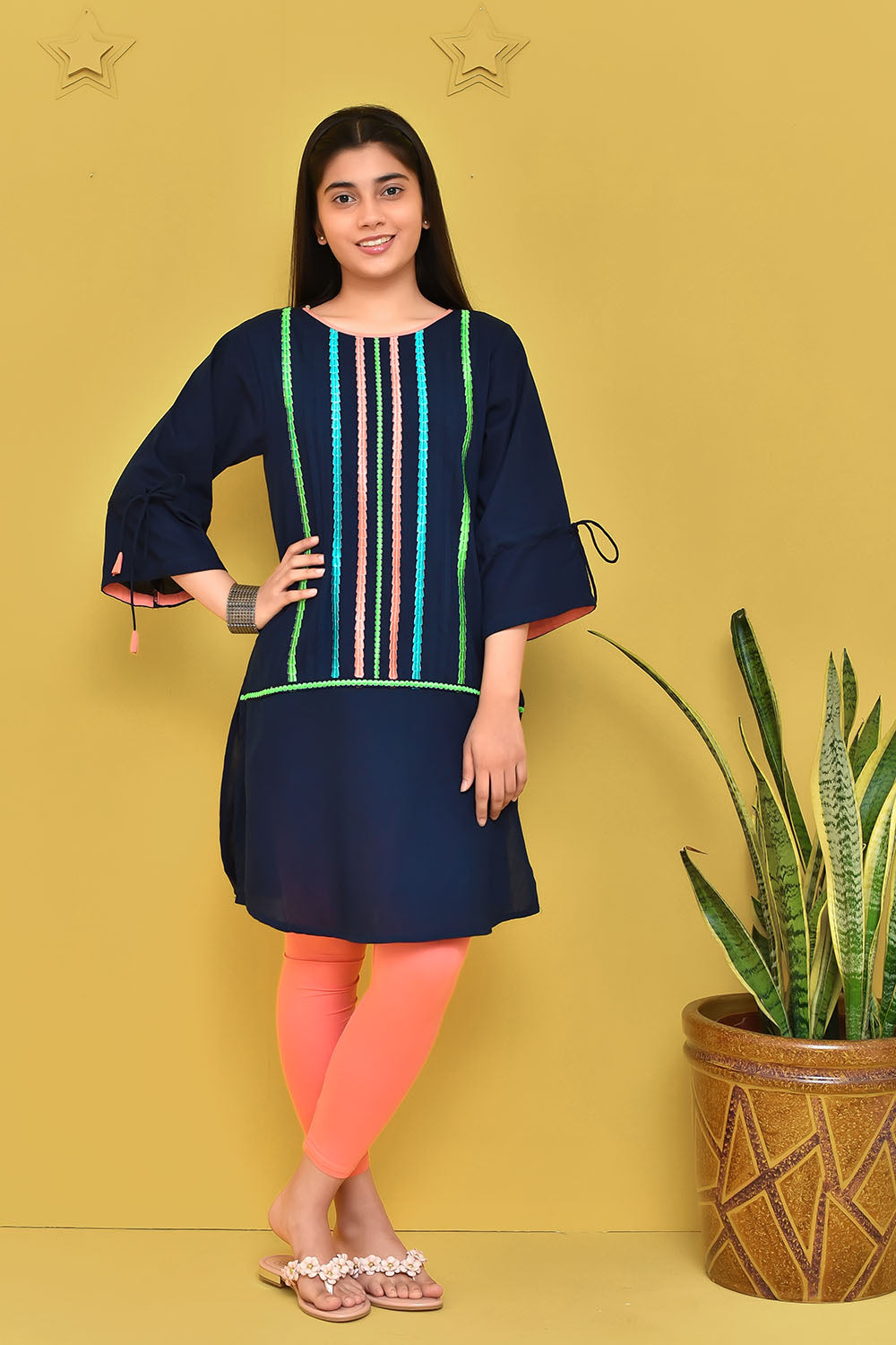 Cotton Embroidered Kurta - Wear Ochre