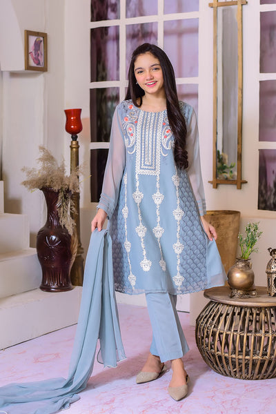 Chiffon Embroidered 3 Pc Suit